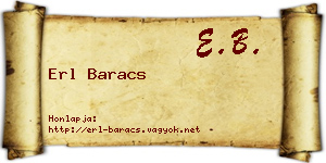 Erl Baracs névjegykártya